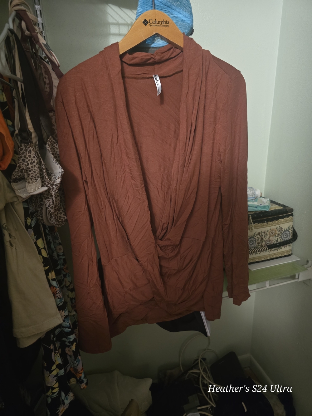 Azules Rust Brown Open-Front Cardigan